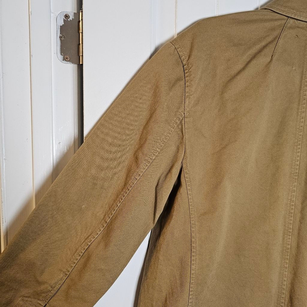Madewell LG blazer style denim jacket, khaki/tan, boxy cut - Picture 10 of 14